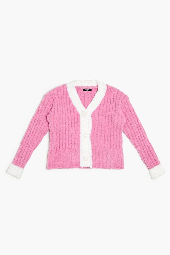 Girls Two-Tone Cardigan Sweater (Kids)