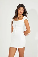 Crochet Bow Mini Dress