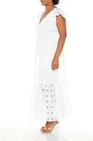 Plus Tiered Eyelet Maxi Dress