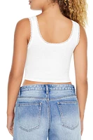 Cropped Lace-Trim Tank Top