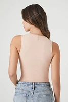 Sweater-Knit Sleeveless Bodysuit