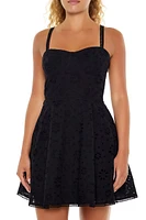 Floral Eyelet Bustier Mini Dress