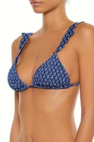 Smocked Triangle Tile Bikini Top