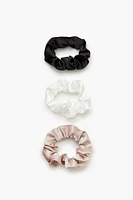 Ruched Satin Hair Scrunchie Set - 3 pack