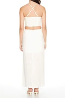 Buttoned Column Maxi Skirt