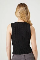 Sleeveless Sweater-Knit Crop Top