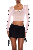 Mesh Bow Crop Top