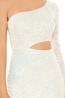 Sequin One-Shoulder Mini Dress