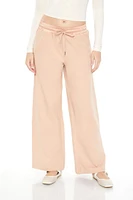 Satin Mid-Rise Wide-Leg Pants