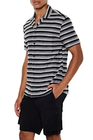 Striped Velour Button-Front Shirt