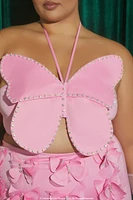 Plus Wicked Butterfly Halter Top