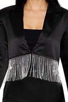 Rhinestone Fringe Cropped Blazer