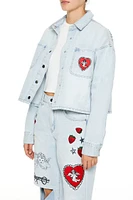 Cupid Patch Denim Trucker Jacket