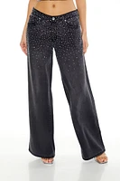 Rhinestone Low-Rise Baggy Jeans