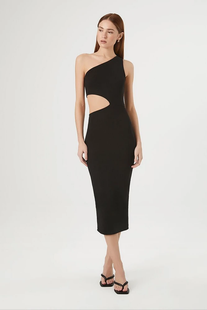 One-Shoulder Cutout Midi Dress