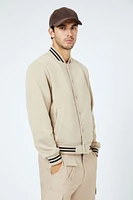 Varsity-Striped Bomber Jacket