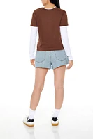 Retro High-Rise Denim Shorts
