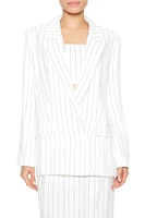 Notched Pinstriped Blazer