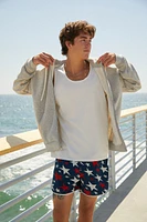 Star Print Drawstring Swim Trunks