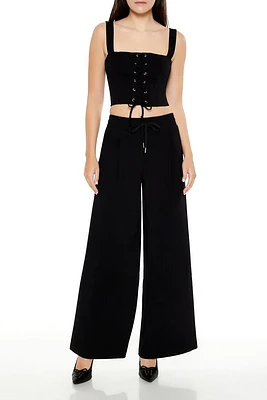 Drawstring Wide-Leg Pants