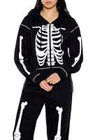 Skeleton Graphic Zip-Up Hoodie