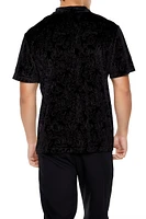 Textured Floral Short-Sleeve Shirt