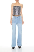 Rhinestone Fringe Straight Jeans