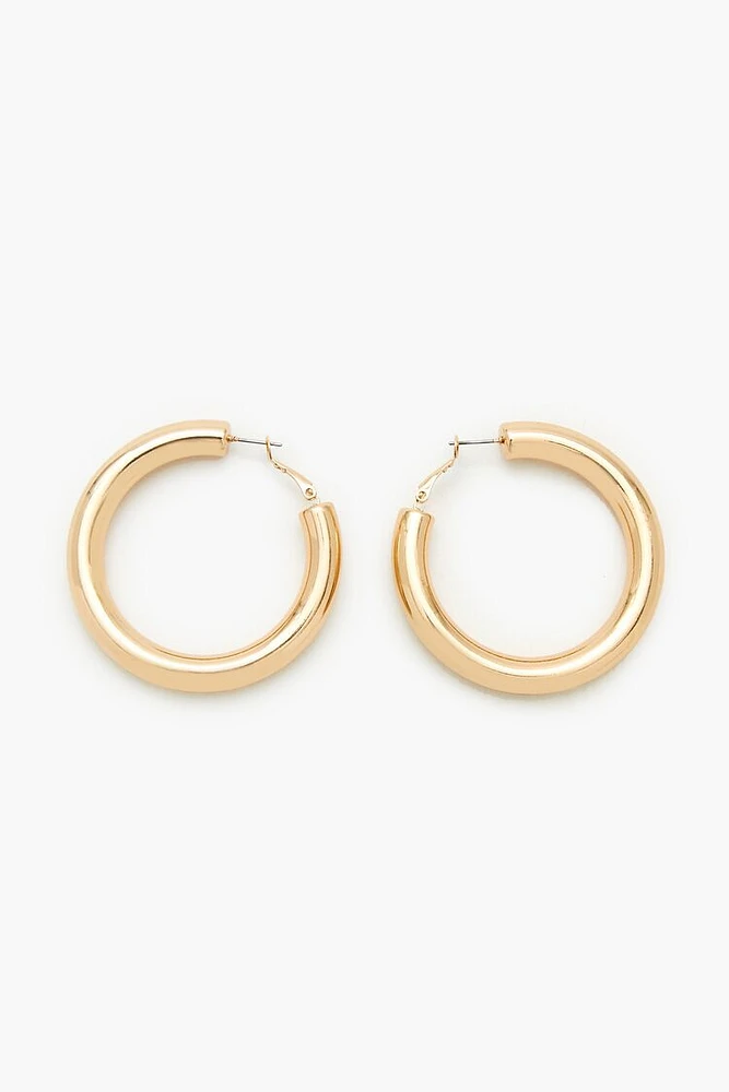 Thick Omega Hoop Earrings