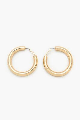 Thick Omega Hoop Earrings