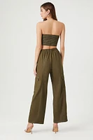 Cutout Tube Top & Cargo Pants Set