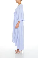 Butterfly-Sleeve Flounce Maxi Dress