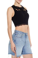 Floral Embroidered Crop Top