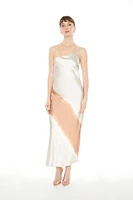 Dip-Dye Satin Maxi Dress