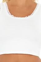 Cropped Lace-Trim Tank Top