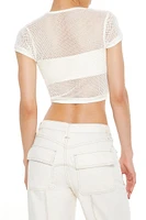 Sheer Mesh Cropped Tee