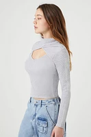 Thermal Mock Neck Cutout Top