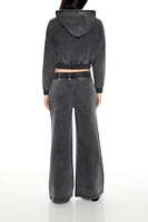 Fleece Mineral Wash Wide-Leg Pants