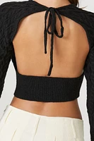 Open-Back Cropped Sweater