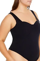 Plus Ponte Knit Thong Bodysuit