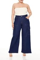 Plus Cargo Straight-Leg Jeans