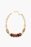 Beaded Faux Stone Necklace