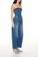 Denim Straight-Leg Jumpsuit