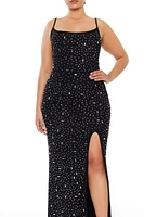 Plus Rhinestone Maxi Dress