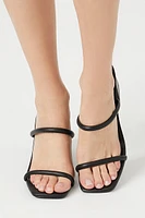 Dual-Strap Square-Toe Block Heels