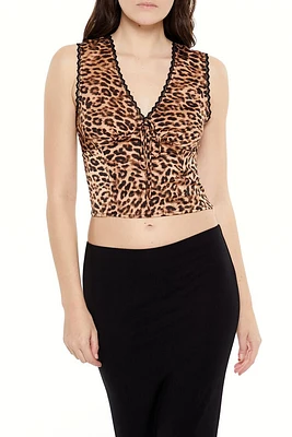 Leopard Print Cropped Tank Top