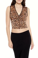 Leopard Print Cropped Tank Top