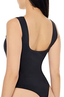 Square-Neck Thong Bodysuit