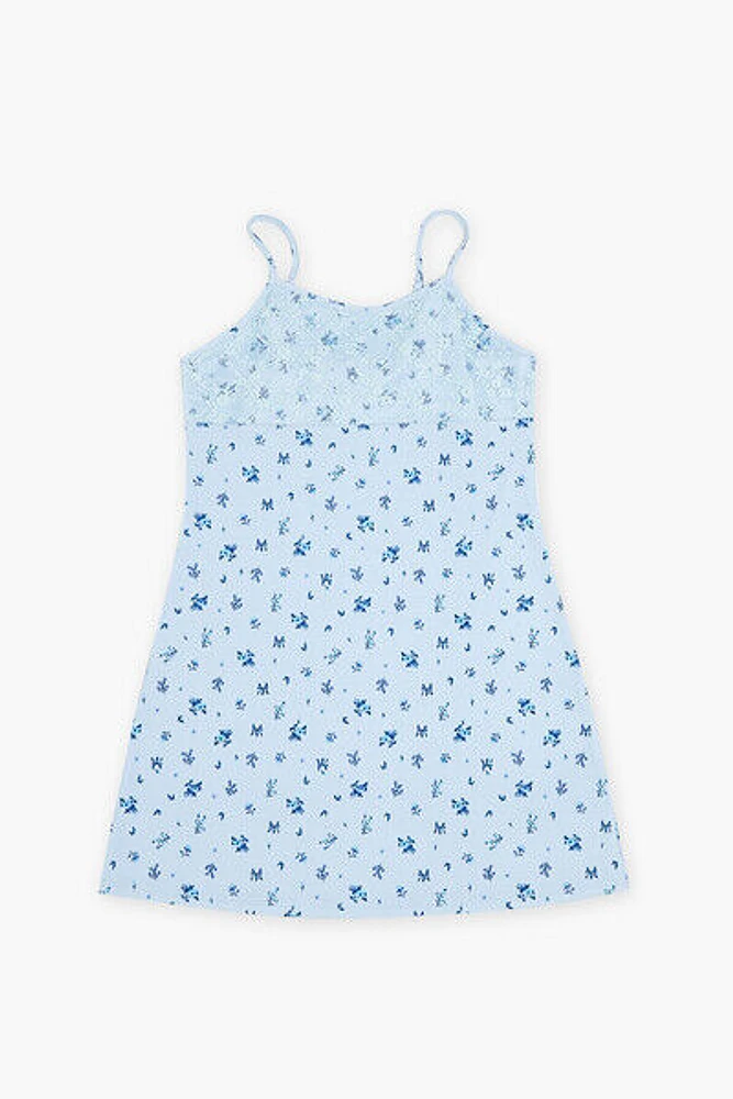 Girls Lace-Trim Floral Dress (Kids)