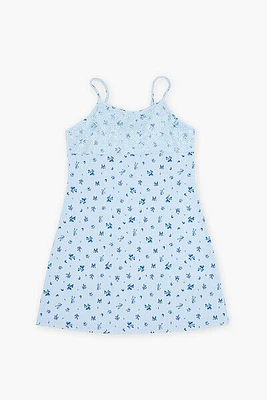 Girls Lace-Trim Floral Dress (Kids)