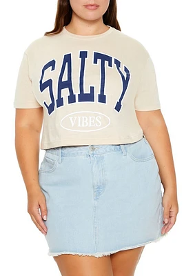 Plus Salty Vibes Cropped Tee